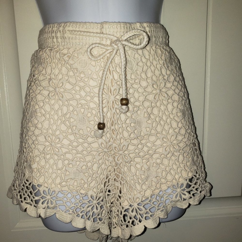 Adam Levine Lace Cream Shorts